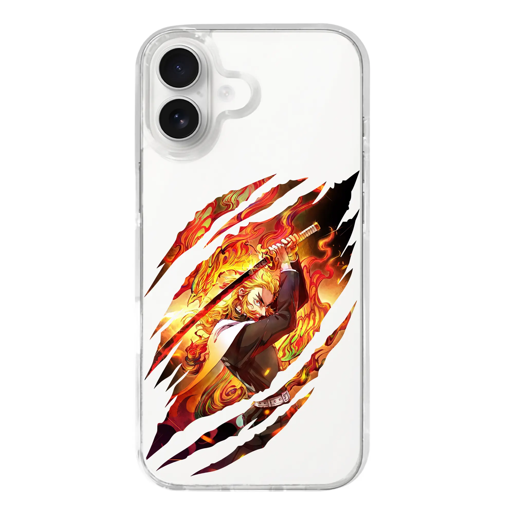 鬼滅の刃 グッズ,煉獄 杏寿郎 - iPhone 17シリーズ 透明スマホケース – 薄型・耐衝撃・精密フィット保護カバー